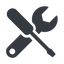 Left, normal, solid, horizontal, mirror, building, spanner, wrench, tool, screwdrive, construction, fix, tools, tools-solid icon