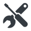 Right, normal, solid, horizontal, mirror, building, spanner, wrench, tool, screwdrive, construction, fix, tools, tools-solid icon