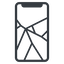 Up, normal, solid, horizontal, mirror, iphone, phone, android, gsm, smartphone, cell, broken, ios, break, iphone-broken, iphone-broken-alt icon