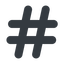Normal, solid, social, hashtag, hashtag-solid icon