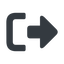 Up, normal, solid, sign, log, out, logout, log-out, exit, signout, sign-out-solid, disconnect icon