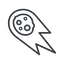 Thin, line, down, horizontal, mirror, star, space, asteroid, meteoroid, impact, nasa, esa, jaxa, shooting, shooting-star, c-type, s-type, m-type, neo, asteroid-thin icon