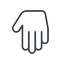 Thin, line, down, solid, hand, stop, fingers, hand-thin icon