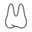 Thin, line, down, solid, cog, medical, health, care, medic, clinical, tooth, molar, dental, dentist, stomatology, teeth, tooth-thin icon