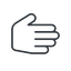 Thin, line, left, solid, horizontal, mirror, hand, stop, fingers, hand-thin icon
