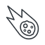 Thin, line, left, star, space, asteroid, meteoroid, impact, nasa, esa, jaxa, shooting, shooting-star, c-type, s-type, m-type, neo, asteroid-thin icon