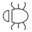 Thin, line, left, animal, bug, debug, debugging, insect, bug-thin icon