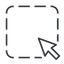Thin, line, left, square, arrow, select, selection, dashed, area, cursor, select-thin icon