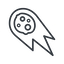 Thin, line, right, star, space, asteroid, meteoroid, impact, nasa, esa, jaxa, shooting, shooting-star, c-type, s-type, m-type, neo, asteroid-thin icon