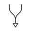 Thin, line, right, arrow, merge, path, join, merged, merge-thin icon