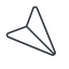 Thin, line, right, message, paper, messaging, plane, airplane, aeroplane, submit, send, paper-plane, paper-plane-thin-alt icon