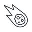 Thin, line, up, horizontal, mirror, star, space, asteroid, meteoroid, impact, nasa, esa, jaxa, shooting, shooting-star, c-type, s-type, m-type, neo, asteroid-thin icon