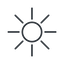 Thin, line, up, star, light, brightness, luminosity, intensity, brilliance, lighter, darker, dark, mode, Illumination, sun, shine, flash, ray, brightness-thin icon