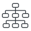Thin, line, up, tree, folders, database, storage, data, structure, data-structure, algorithm, trees, data-structure-thin icon