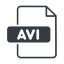 Thin, line, video, file, film, movie, motion, mpeg-4, mpeg4, codec, avi, cinema, divx, xvid, file-avi, file-avi-thin icon