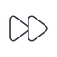 Thin, line, up, video, play, forward, backward, mp3, player, pause, forward-thin icon