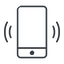 Thin, line, up, solid, iphone, phone, mobile, android, gsm, smartphone, cell, bell, ring, ringing, ringtone, smartphone-ringing-thin, smartphone-ringing icon