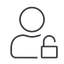 Thin, line, user, man, woman, person, unlocked, secure, safe, padlock, unlock, user-unlock, user-unlock-thin icon