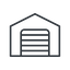 Thin, line, car, storage, repository, amazon, parking, distribution, warehouse, hangar, logistics, inventory, depot, storehouse, stockroom, warehouse-thin, garage, carport icon