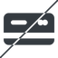 Thin, line, down, horizontal, mirror, payment, prohibited, card, credit, debit, visa, master, mastercard, atm, credit-card-solid, credit-card icon