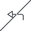 Thin, line, down, sign, confirm, horizontal, mirror, arrow, prohibited, key, submit, send, return, enter, return-sign, return-sign-thin icon