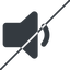 Thin, line, down, horizontal, mirror, prohibited, speaker, volume, mute, unmute, music, sound, loudspeaker, volume-1-solid icon