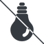 Thin, line, down, prohibited, light, bulb, brainstorming, creativity, idea, tip, lamp, bulb-solid icon
