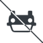 Thin, line, down, car, front, vehicle, transport, prohibited, car-front., car-front icon