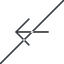Thin, line, left, arrow, direction, prohibited, arrow-simple-thin icon