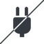 Thin, line, left, prohibited, electricity, plug, charge, charger, electric, plug-solid, electrics, electrical icon