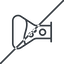 Thin, line, right, prohibited, bubble, bubbles, graduated, erlenmeyer, chemical, flask, lab, laboratory, chemistry, potion, glassware, conical, bubbling, boiling, bulbous, erlenmeyer-bubbling-alt-thin icon