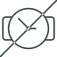 Thin, right, prohibited, time, hour, minute, hours, minutes, watch, watch-thin icon
