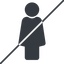 Thin, line, horizontal, mirror, woman, prohibited, human, female, female-solid icon