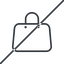 Thin, line, horizontal, mirror, prohibited, shopping, cart, market, hand, handbag, bag, bags, handbag-thin icon