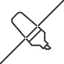 Thin, line, horizontal, mirror, prohibited, pen, draw, marker, color, highlighter, annotate, school, highlighter-thin, highlight icon