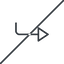 Thin, line, up, sign, confirm, horizontal, mirror, arrow, prohibited, key, submit, send, return, enter, return-sign, return-sign-thin icon