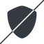 Thin, line, horizontal, mirror, prohibited, safe, shield, protection, royalty, blazon, shield-solid icon