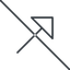 Thin, line, up, arrow, prohibited, corner, arrow-corner-thin icon