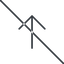 Thin, line, up, arrow, direction, prohibited, arrow-simple-thin icon