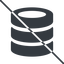 Thin, line, mysql, sql, prohibited, disk, database, db, storage, barrel, database-solid, alt, HDD, disks, database-alt-solid icon