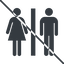 Thin, line, man, woman, prohibited, dot, toilets, pictogram, dot-50, men, wc, women, dot-toilets icon