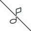 Thin, line, prohibited, mute, unmute, music, eighth, note, eighth-note, musical, notes, eighth-note-thin icon