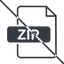 Thin, line, prohibited, archive, file, zip, rar, compress, compressed, compression, file-zip, file-zip-thin icon