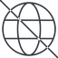 Thin, line, prohibited, globe, world, earth, www, globe-thin, web icon