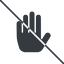 Thin, line, up, solid, prohibited, hand, stop, fingers, hand-solid icon