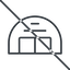 Thin, line, prohibited, space, plane, airplane, helicopter, warehouse, hangar, aircraft, aviation, military, aerospace, hangar-thin icon
