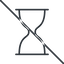 Thin, line, solid, glass, prohibited, wait, load, loading, waiting, clock, hour, hourglass, sandglass, sand, timer, hourglass-thin icon