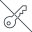 Thin, line, up, prohibited, unlocked, unlock, locked, lock, key, access, security, key-alt-thin icon