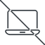 Thin, line, prohibited, computer, laptop, laptop-thin icon