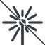 Thin, line, up, prohibited, laser, light, cutting, engrave icon